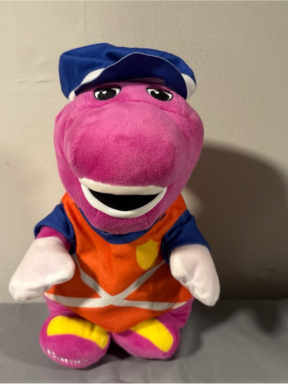 Plush Barney Character Toy in Bright Fuchsia